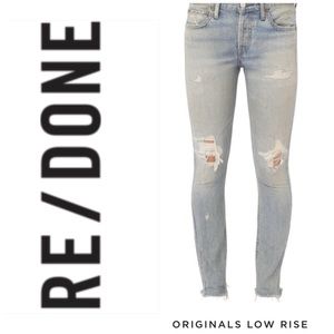 RE/DONE Light Wash Skinny Distressed Denim Jeans